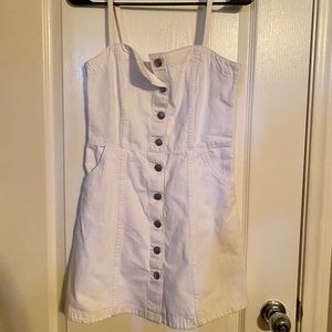White Jean overall dress